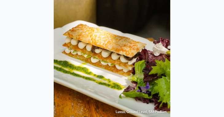 Top Picks for Dining and Shopping at SM Aura & SM Podium: Portobello Mushroom, Asparagus & Goat Cheese Meuille-Feuille from Lusso at Ground Level, SM Podium
| SM Supermalls