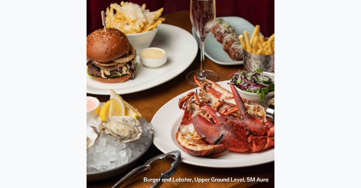 Top Picks for Dining and Shopping at SM Aura & SM Podium: The Ultimate Set Menu with Half Lobster, Wagyu Smash Burger, Seven Samurai Roll, Rock Oysters, and dessert from Burger & Lobster at Upper Ground Level, SM Aura | SM Supermalls