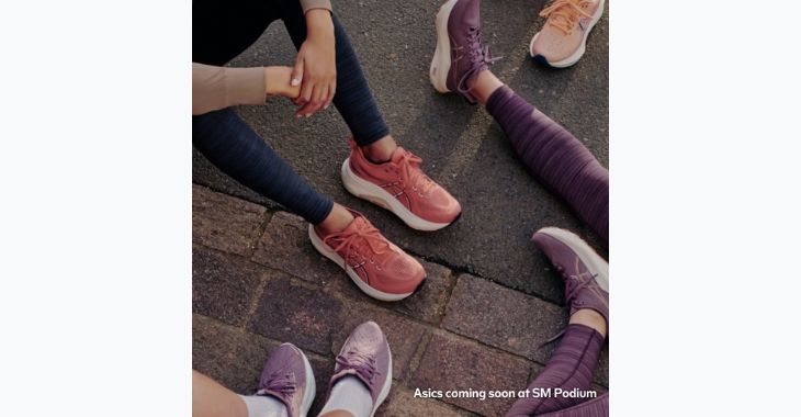 Top Picks for Dining and Shopping at SM Aura & SM Podium: Asics at SM Podium features high-quality sportswear and footwear designed for performance, comfort, and style, opening in Q1 2025 | SM Supermalls