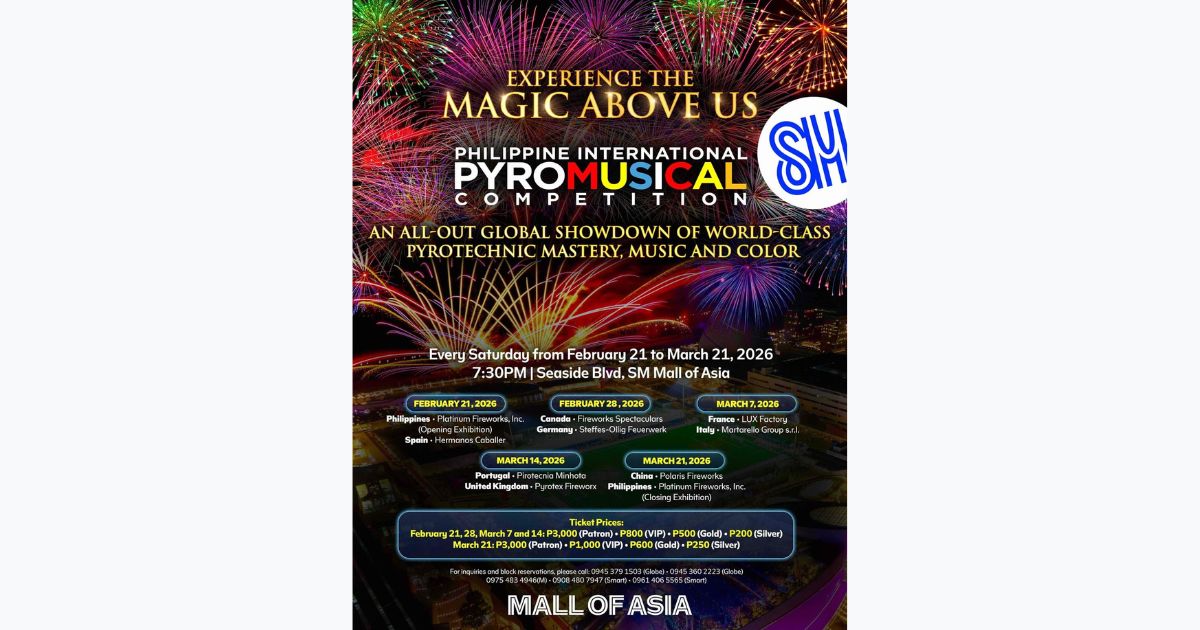 Philippine International Pyromusical Competition 2026 delivers a bigger, maxed out experience at SM Mall Of Asia
