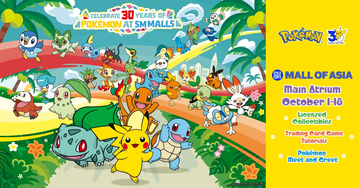 Pokémon 30th Anniversary takes over SM Mall Of Asia with the Pokémon Center POP-UP  Store in Manila and Mall Caravan